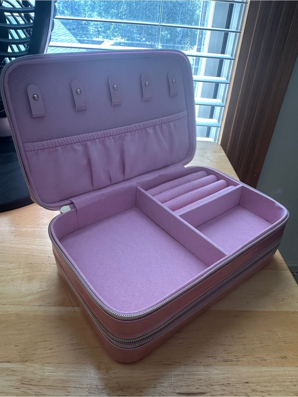 Target Pink Travel Jewelry Case with Zip Closure